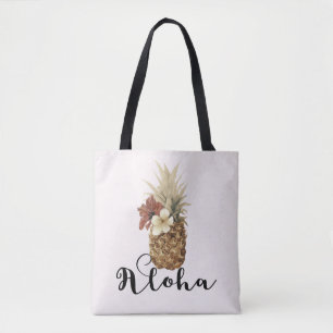 Klassieke Tropische Ananas Hibiscus Bloem Aloha Draagtas