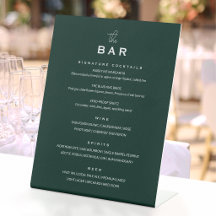 Klassieke Trouwbarmenu Chic Minimalistisch Groen