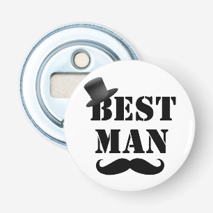 Klassieke trouwgetuige Snor Hoed Button Flesopener