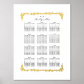 Klassieke Trouwtafel Grafiek Zitplan Goud Folie Afdrukken (Voorkant)