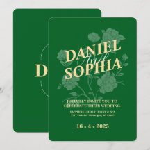 Klassieke trouwuitnodiging Groen
