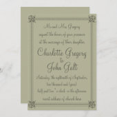 Klassieke trouwuitnodiging kaart (Voorkant / Achterkant)