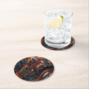 Klassieke Truck op imitatieleer Ronde Kartonnen Onderzetter