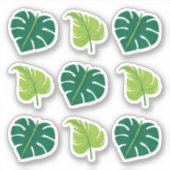 Klassieke twee getinte groene bladeren sticker (Voorkant)