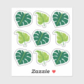 Klassieke twee getinte groene bladeren sticker (Vel)
