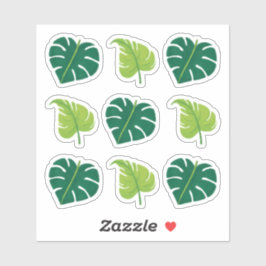 Klassieke twee getinte groene bladeren sticker