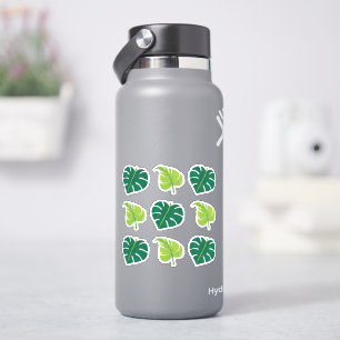 Klassieke twee getinte groene bladeren sticker