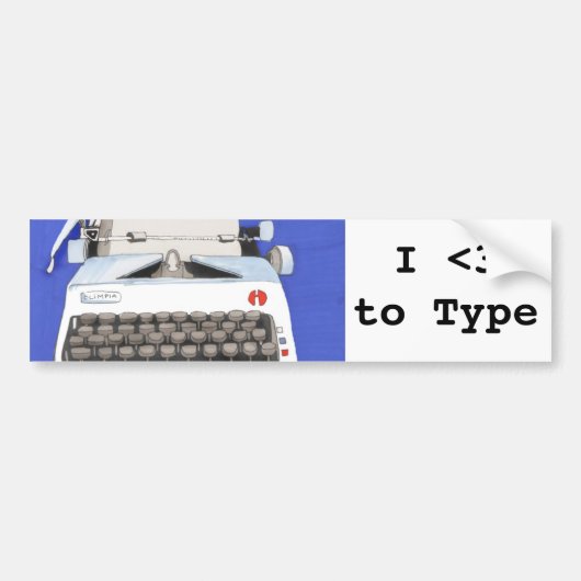 Klassieke typemachine bumpersticker (Voorkant)