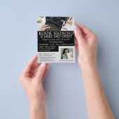 Klassieke typemachine, schrijversboekhandtekening flyer (Hand)