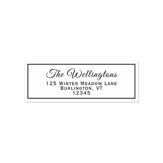 Klassieke typografie Familienaam Retouradres Zelfinktende Stempel (Design)