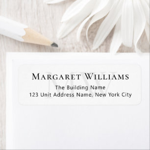 Klassieke typografie monogram professioneel adres etiket