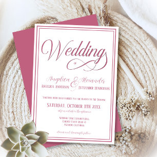 Klassieke Typografie Rosegold White Formal Wedding Kaart