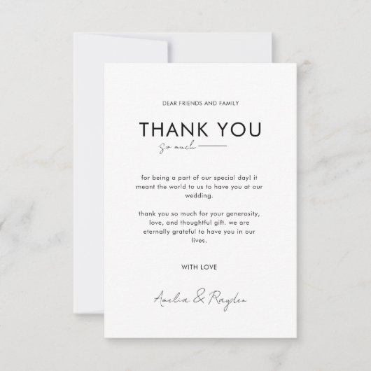 Klassieke Typografie Script Foto Bruiloft Bedankkaart (Voorkant)