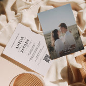 Klassieke typografiescript QR Code Weddenschap Kaart