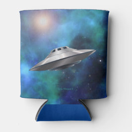 Klassieke UFO-vliegende schok in buitenruimteschei Blikjeskoeler