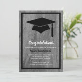 Klassieke uitnodiging tot Afstuderen van graniet (Staand voorkant)