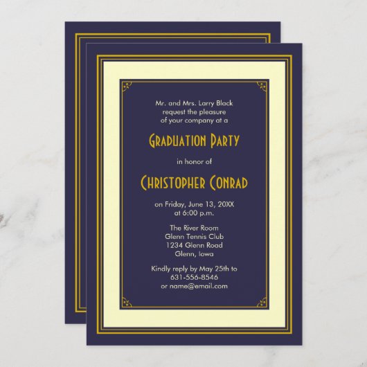 Klassieke uitnodiging tot het indienen van Mannen (Voorkant / Achterkant)