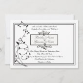 Klassieke uitnodiging voor zwarte en witte grenzen (Achterkant)