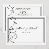 Klassieke uitnodiging voor zwarte en witte grenzen (Voorkant / Achterkant)