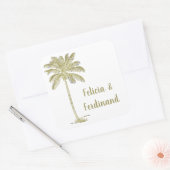 Klassieke Uitzicht Kokospalmboom  Vierkante Sticker (Envelop)