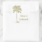 Klassieke Uitzicht Kokospalmboom  Vierkante Sticker (Tas)