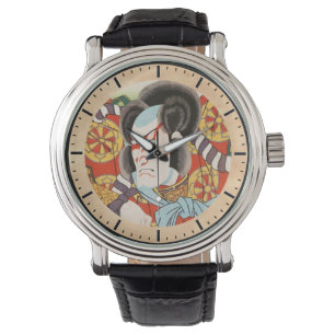 Klassieke ukiyo-e kabuki samurai Utagawa Horloge