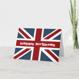 Klassieke Union Jack Flag Happy Birthday Kaart