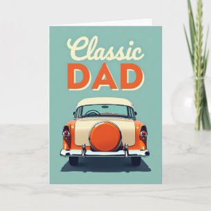 Klassieke Vader Auto Illustratiekaart Kaart
