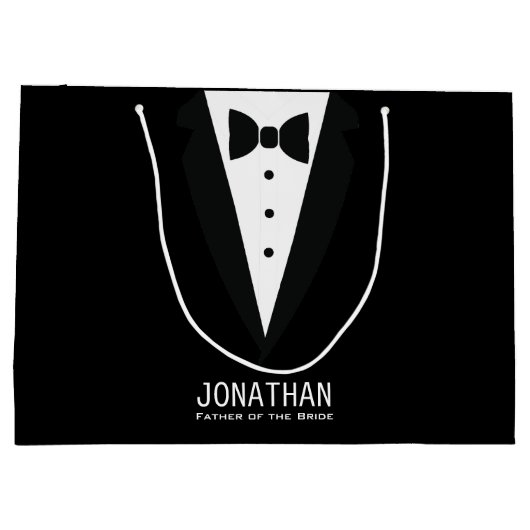 Klassieke vader van de bruid bruiloft Tuxedo Groot Cadeauzakje (Achterkant)