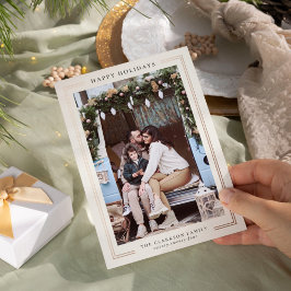 Klassieke vakantie fotokaart folie feestdagenkaart