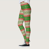 Klassieke vakantie Mandala in rood, groen en goud Leggings (Links)