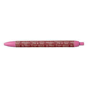 Klassieke Valentijnsdag-zinnen in patroon Zwarte Inkt Pen
