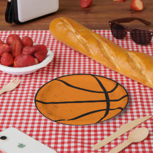 Klassieke Varsity Basketbal Hoops Game Day Stijl Papieren Bordje