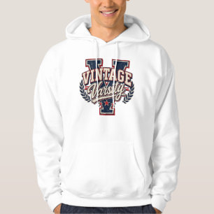 Klassieke Varsity V met afgedragen blokletter V Hoodie