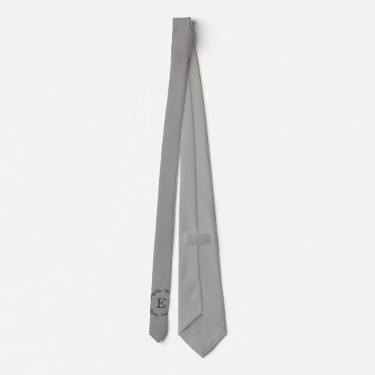 Klassieke, vaste grijze, formele Initiaal Letter-m Stropdas (Achterkant)