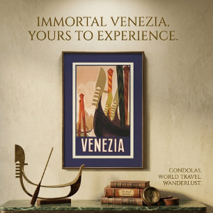 Klassieke Venezia Venetië Reisposter Canvasprint Canvas Afdruk