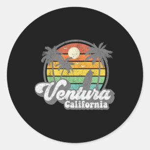 Klassieke Ventura Beach California Ca Surfen Retro Ronde Sticker