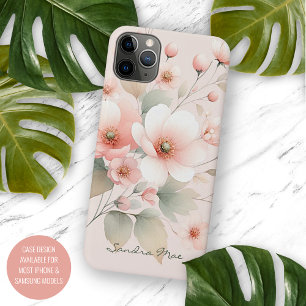 Klassieke verfijnde delicate waterverf bloemen iPhone 11 pro max hoesje