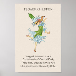 Klassieke Verhalenboek Bloemenkinderen RAGGED ROBI Poster