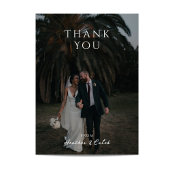 Klassieke verticale foto bruiloft bedankkaart