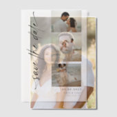 Klassieke Verticale Script Fotostrip Trouwen Vellum Uitnodigingen (Offset (Koppel))