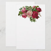 Klassieke Victoriaans Rozen Lily van de Valley Rom Briefpapier (Voorkant / Achterkant)