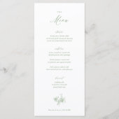 Klassieke Victoriaans Sage Green Toile Wedding Menu (Voorkant)