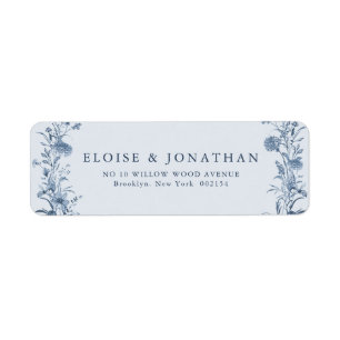 Klassieke Victoriaanse Blauwe Franse Tuin Chic Bru Etiket