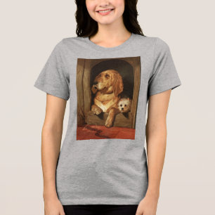 Klassieke Victoriaanse Bloodhound en Westie-honden Tri-Blend Shirt