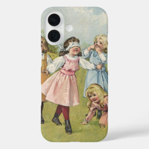 Klassieke Victoriaanse Kinderen Spelen Blindemanne iPhone 16 Hoesje