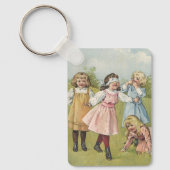 Klassieke Victoriaanse Kinderen Spelen Blindemanne Sleutelhanger (Voorkant)