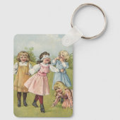 Klassieke Victoriaanse Kinderen Spelen Blindemanne Sleutelhanger (Achterkant)