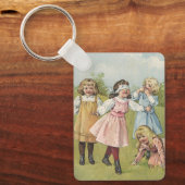 Klassieke Victoriaanse Kinderen Spelen Blindemanne Sleutelhanger (Voorkant)