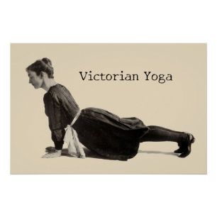Klassieke Victoriaanse Yoga Vrouw Opwaartse Hond H Perfect Poster